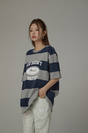 Size Doesnt Matter Striped Loose Fit T-Shirt