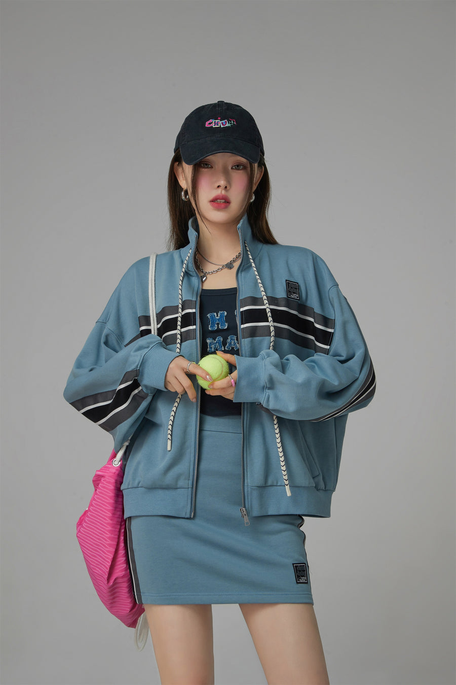 CHUU Colorful Embroidered Denim Ball Cap