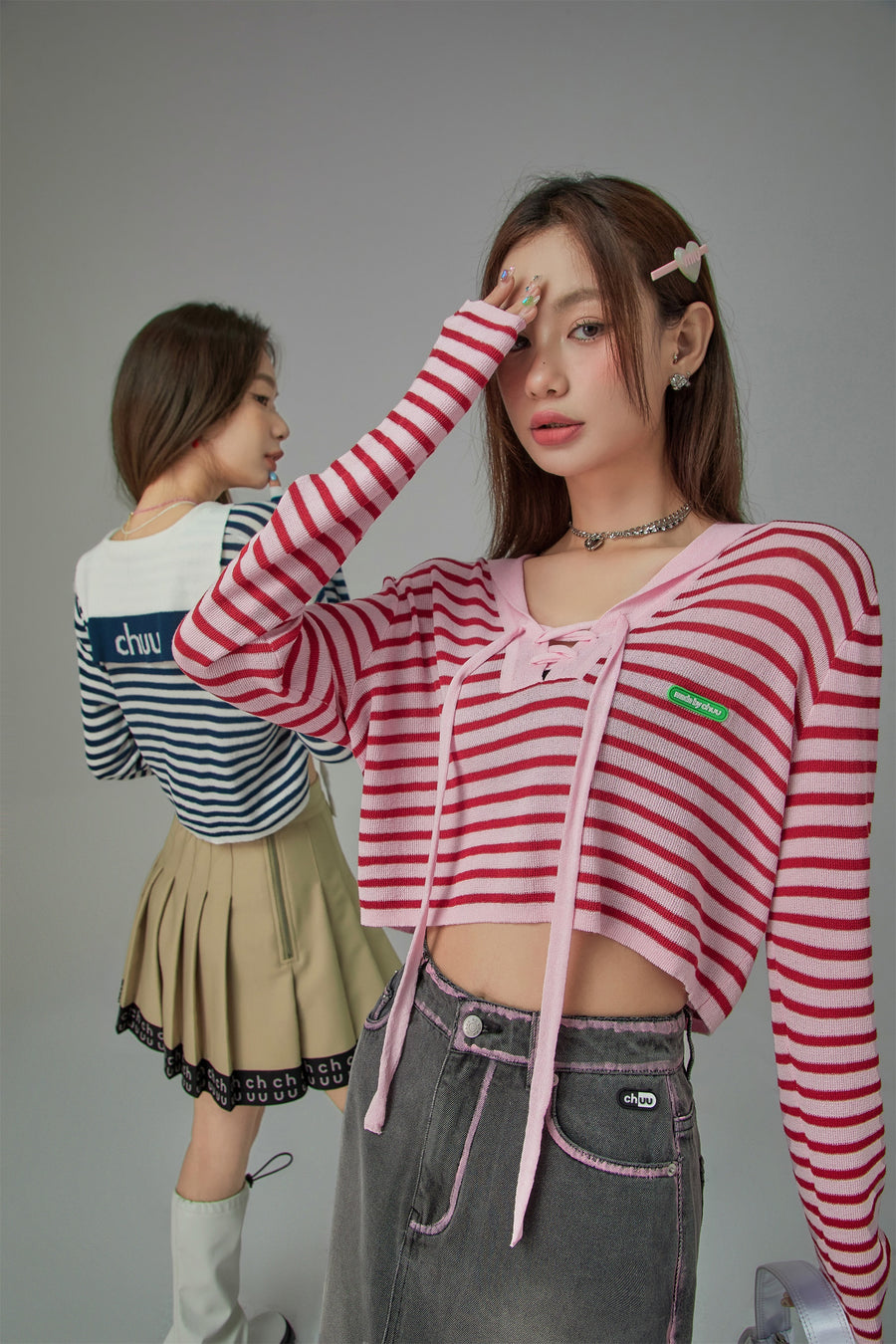 CHUU Sailor Striped Knit Sweater