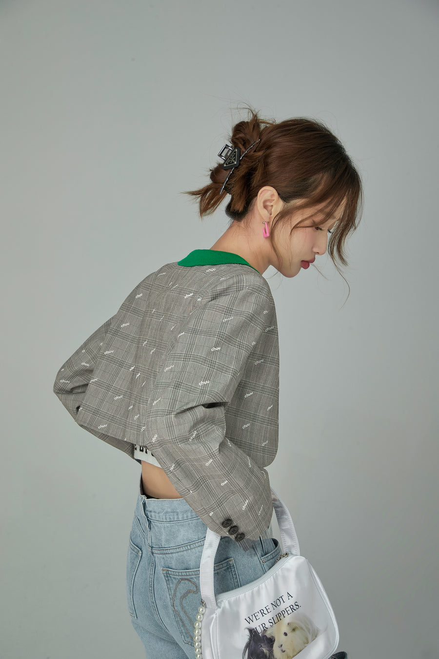 CHUU Unique Cropped Blazer Jacket