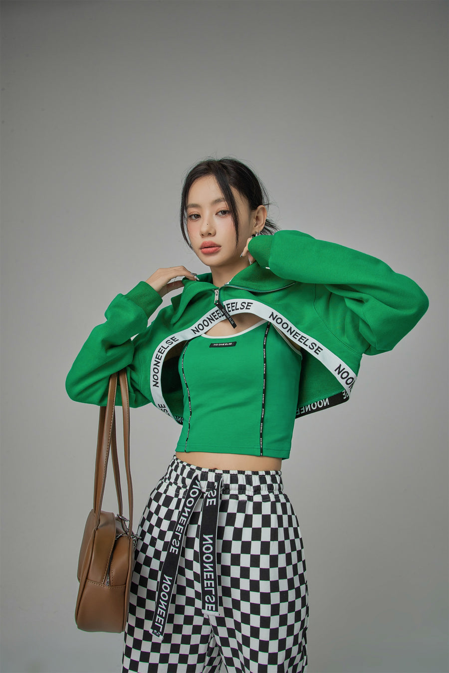 CHUU Paradise Where We Are Living Maxi Cropped Sweatshirt