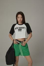 Size Doesnt Matter Raglan Cropped T-Shirt