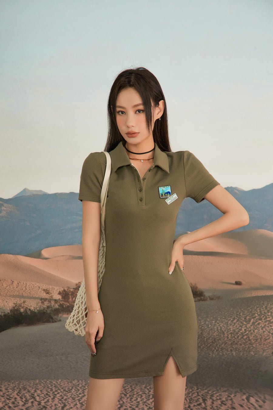 CHUU You Just Got Better At It Polo Dress