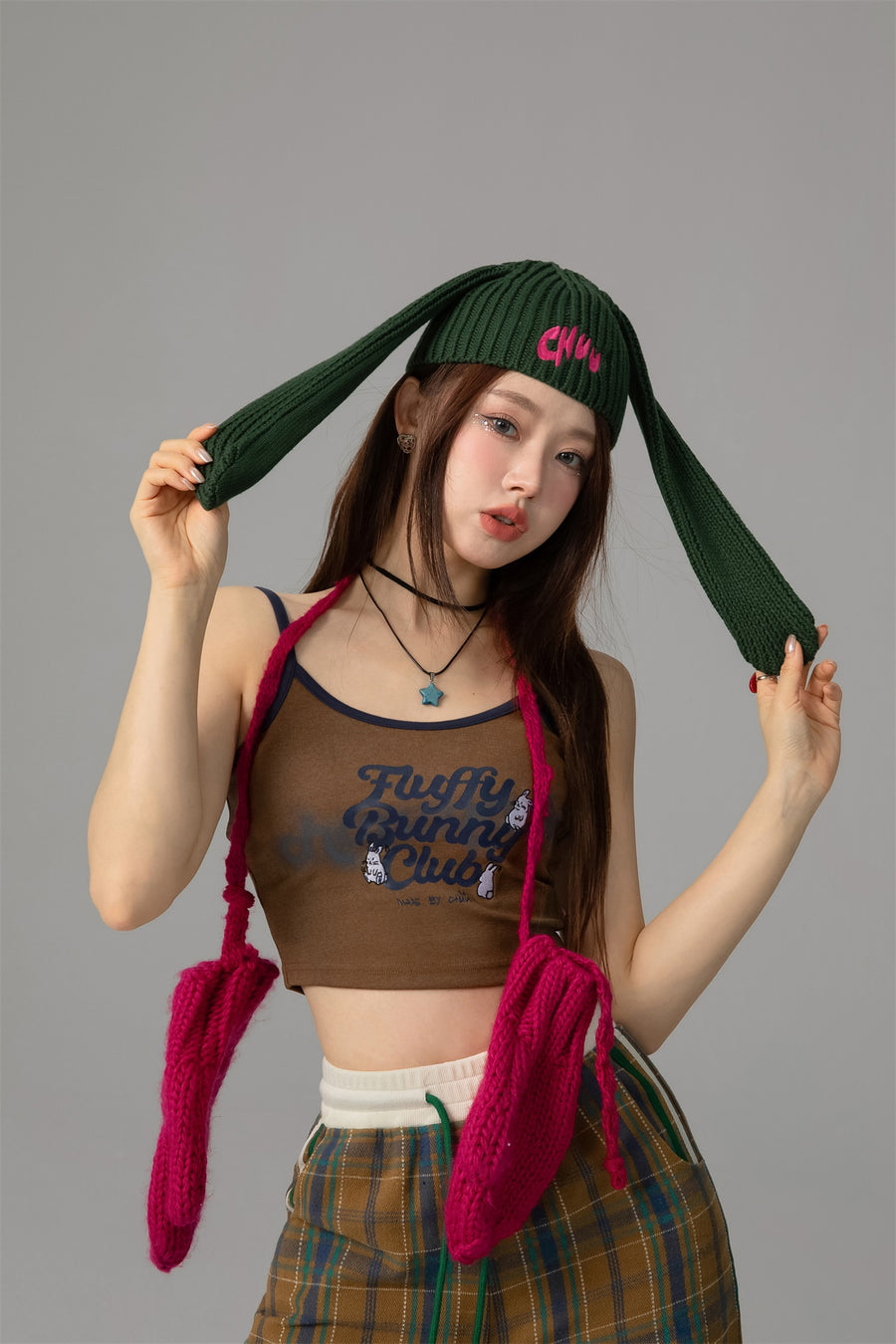 CHUU Bunny Club Cropped Cami Top