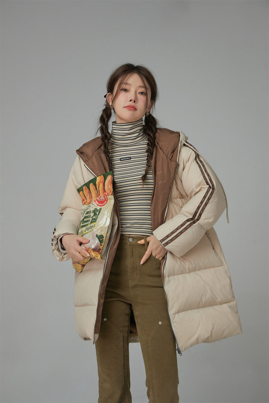 CHUU Duck Down Hooded Padded Coat