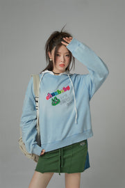 We Are In The Present Frog Logo Loose Fit Sweatshirt