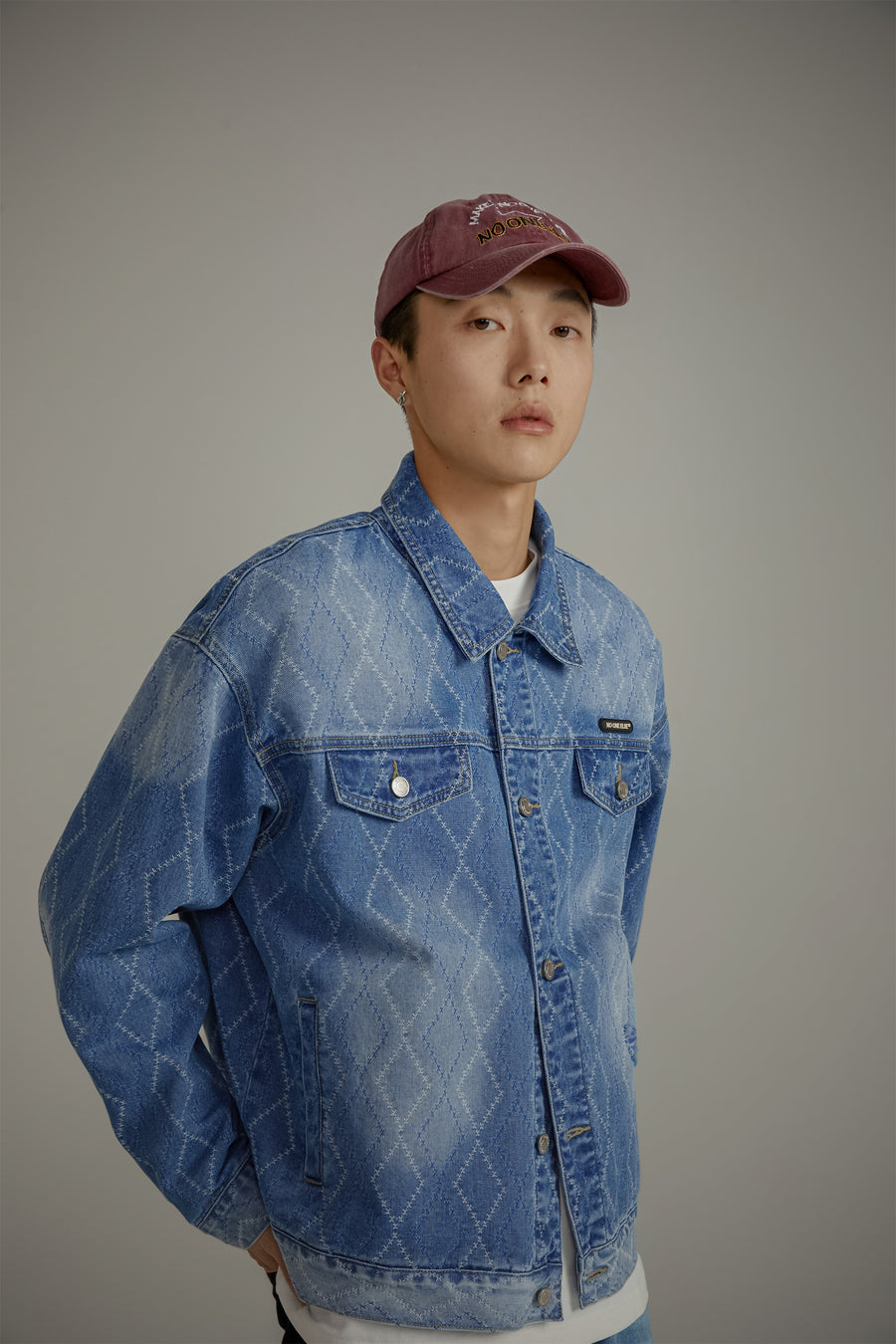 CHUU Argyle Denim Jacket