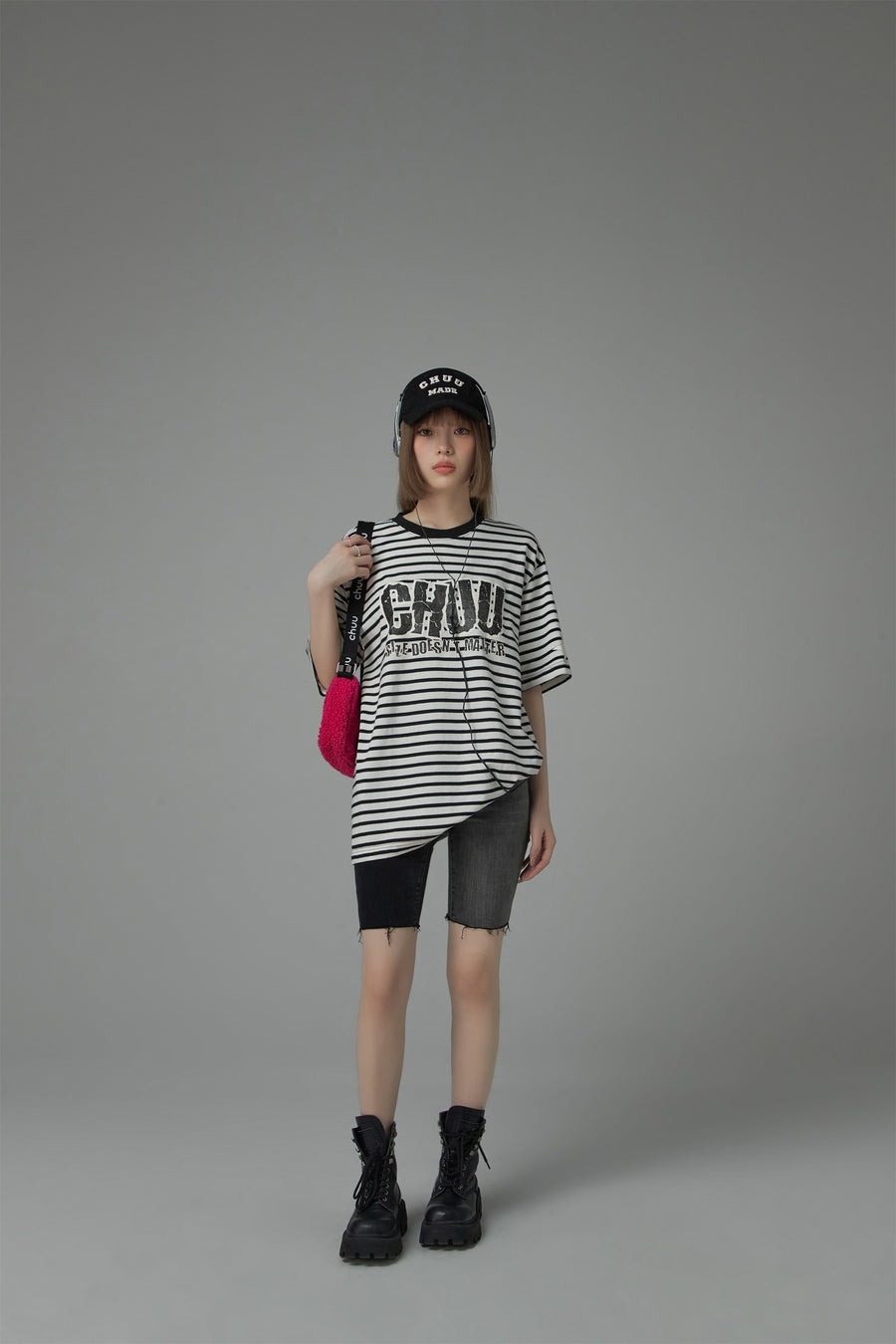 CHUU Size Doesnt Matter Striped Loose Fit T-Shirt