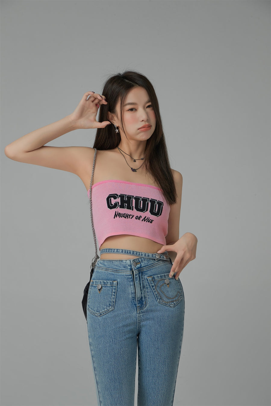 CHUU Chuu Naughty Or Nice Tube Top