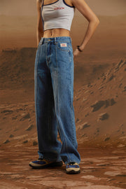 Washed Wide Line Denim Jeans