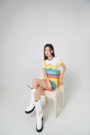 Rainbow Cropped Overall Top