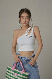 One Shoulder Slim Crop Top