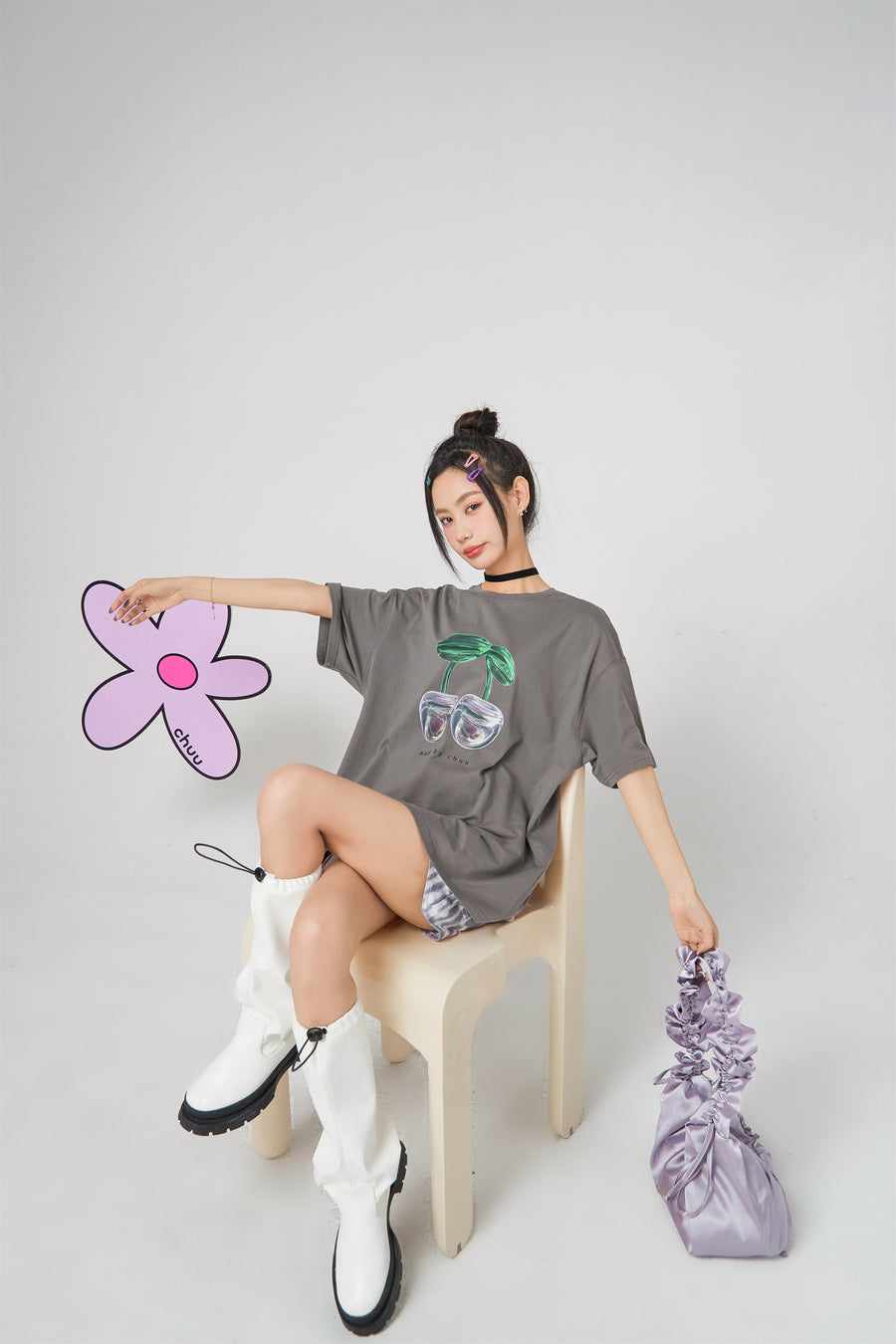 CHUU Cherry Logo Overfit T-Shirt