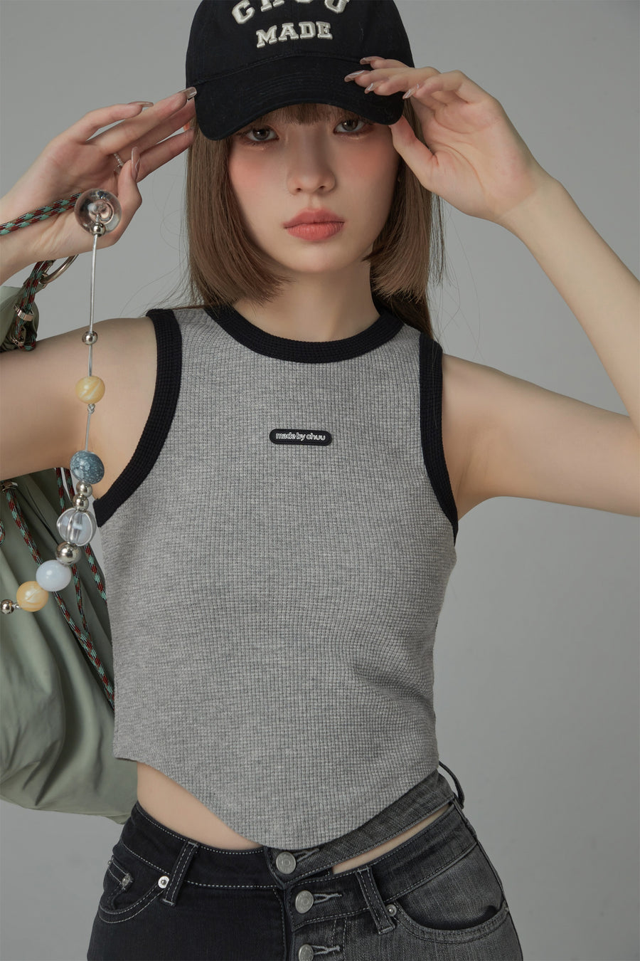 CHUU Color Slim Sleeveless Crop Top