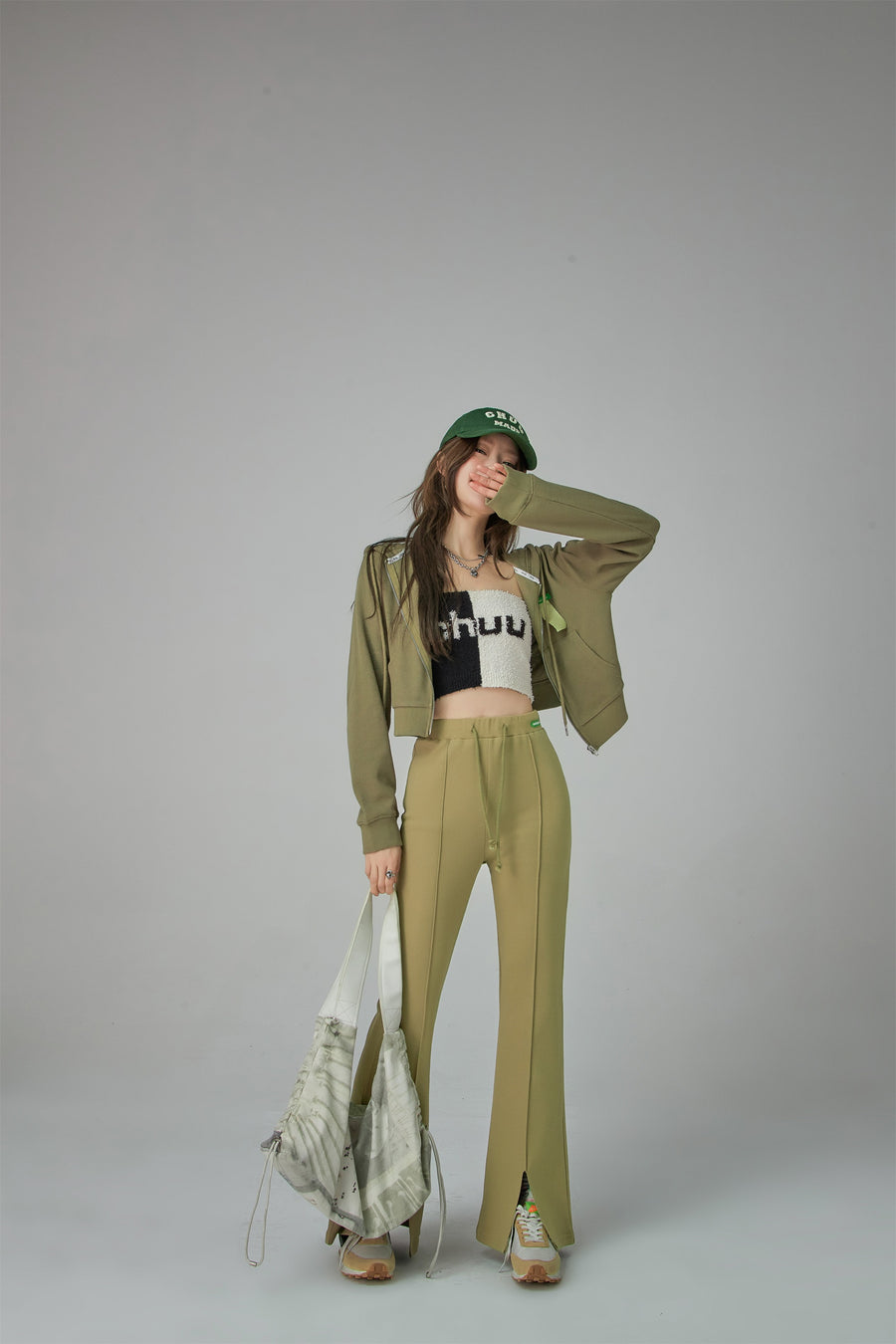 CHUU Bootcut Front Slit Jogger Pants