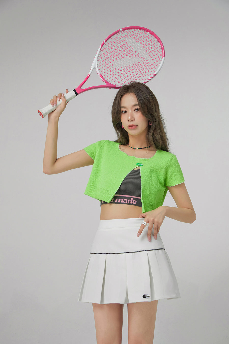 CHUU Front Slit Crop Top