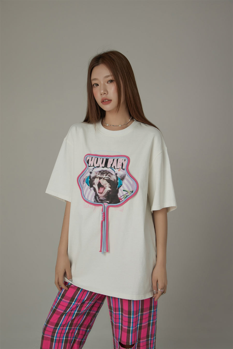 CHUU Music Cat Loose Fit T-Shirt