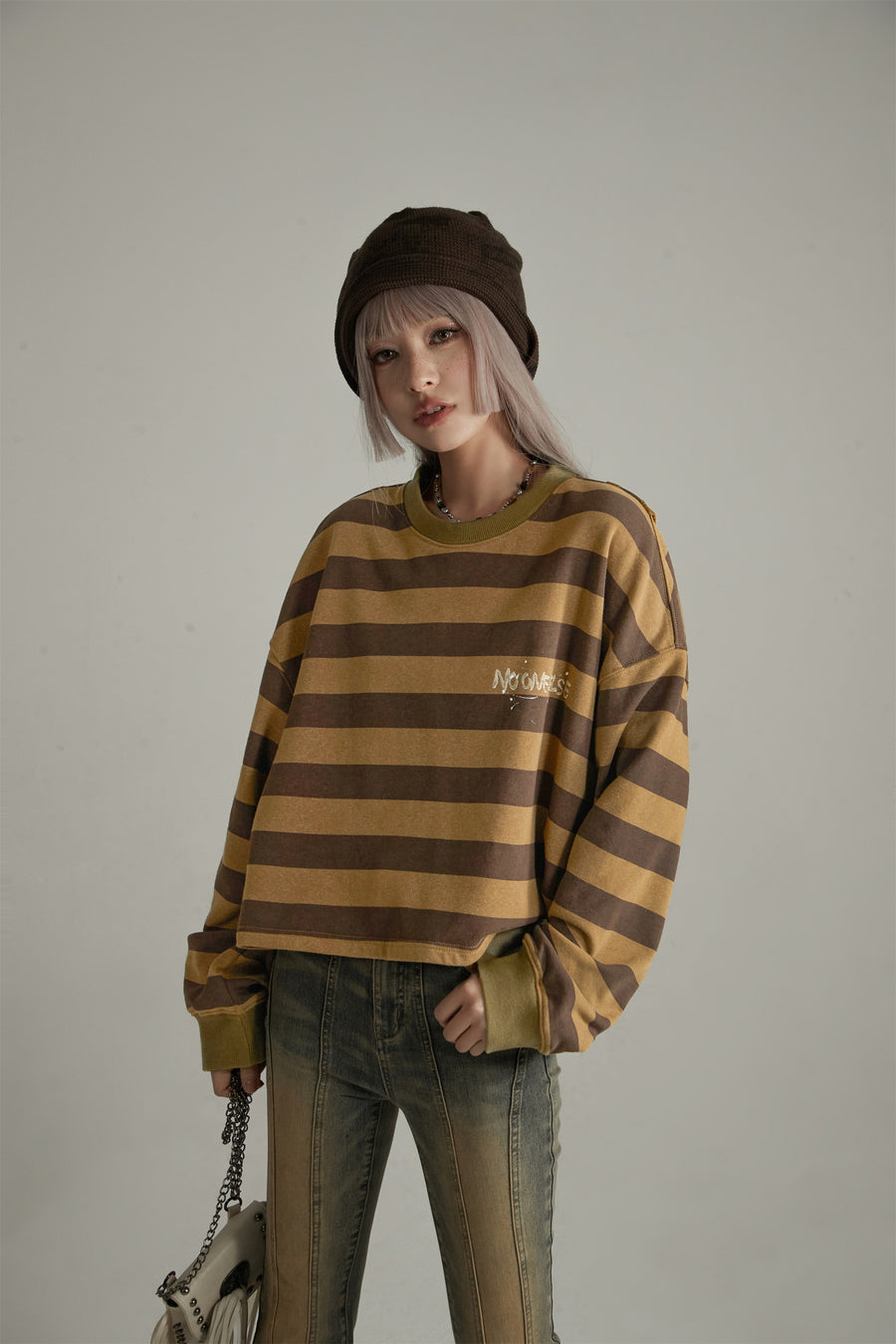 CHUU Stripe Loose Fit Sweatshirt