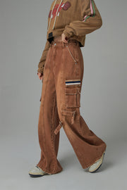 Downside Wide Denim Cargo Pants