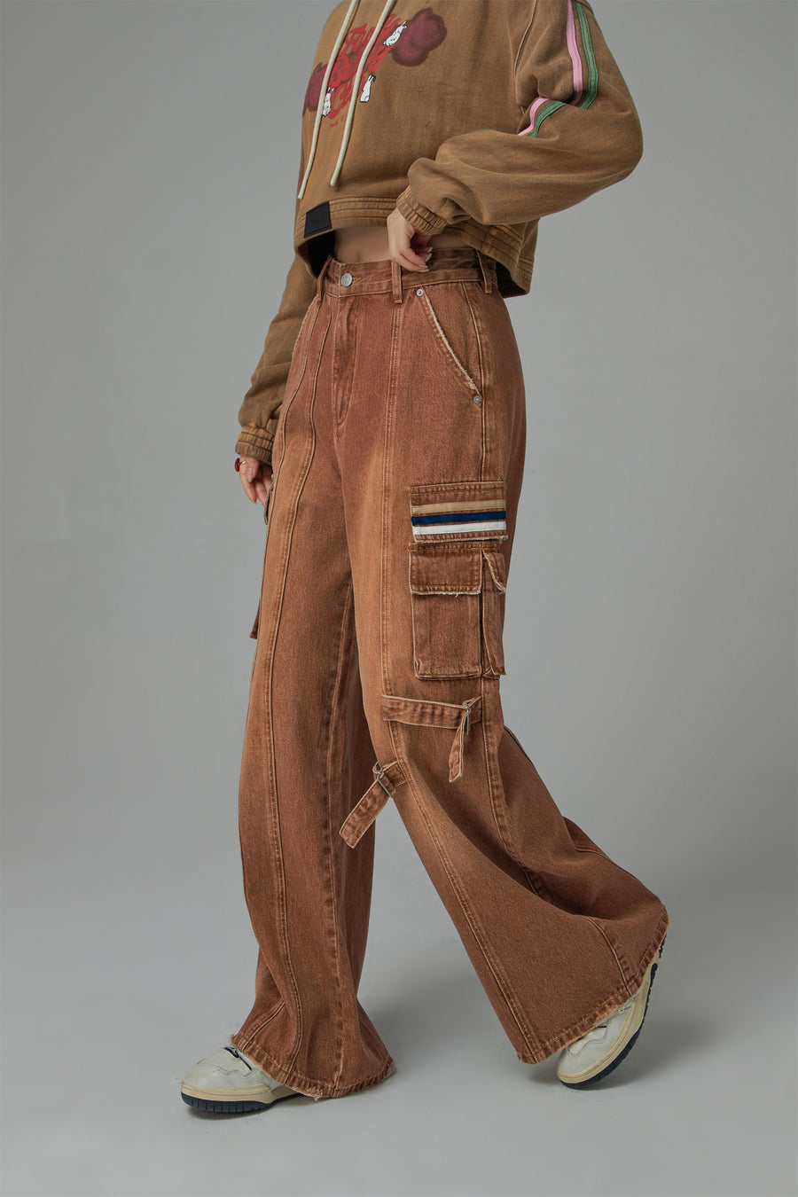 CHUU Downside Wide Denim Cargo Pants