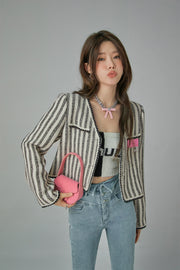 Cupcake Striped V-Neck Jacket