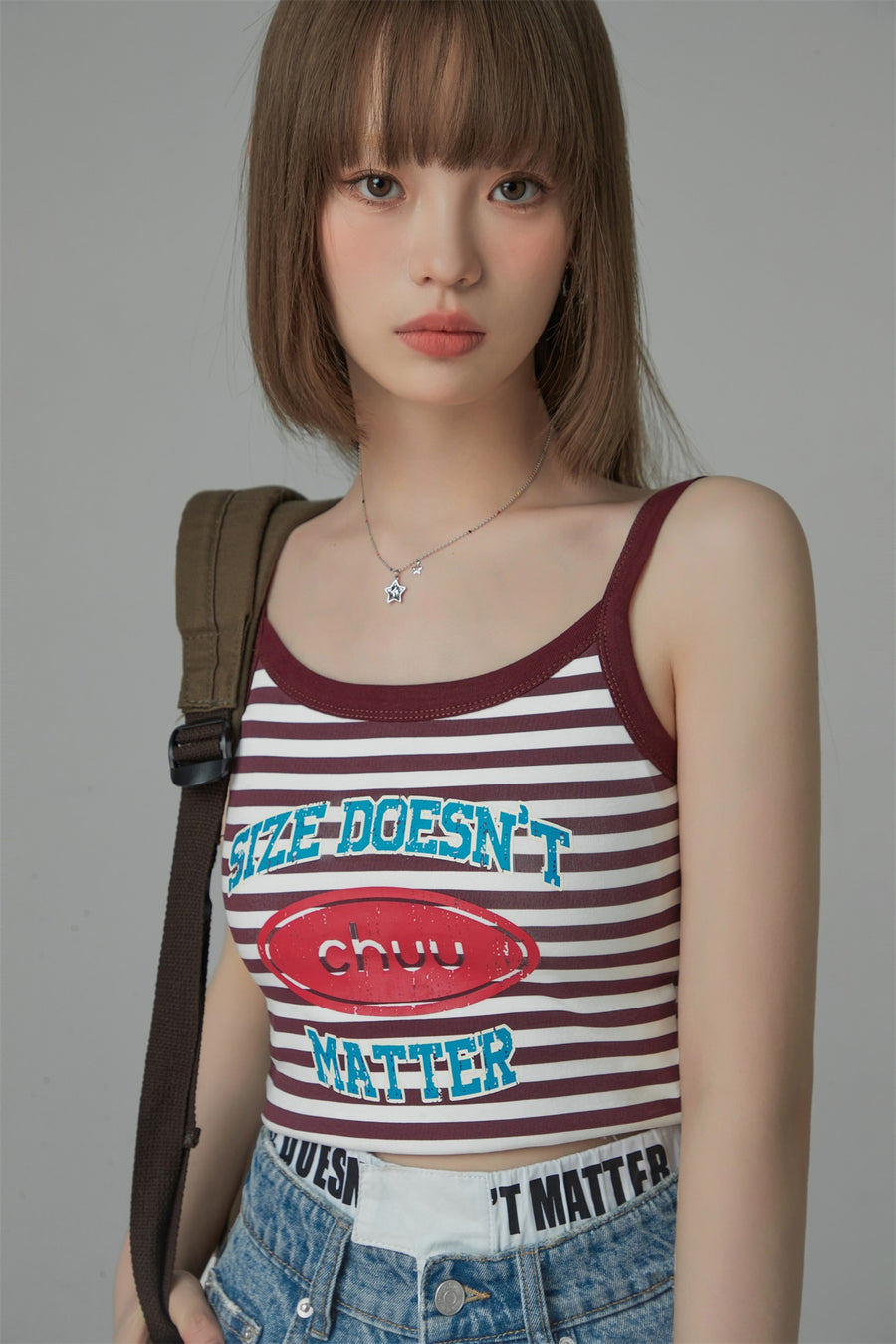 CHUU Striped Sleeveless Crop Top