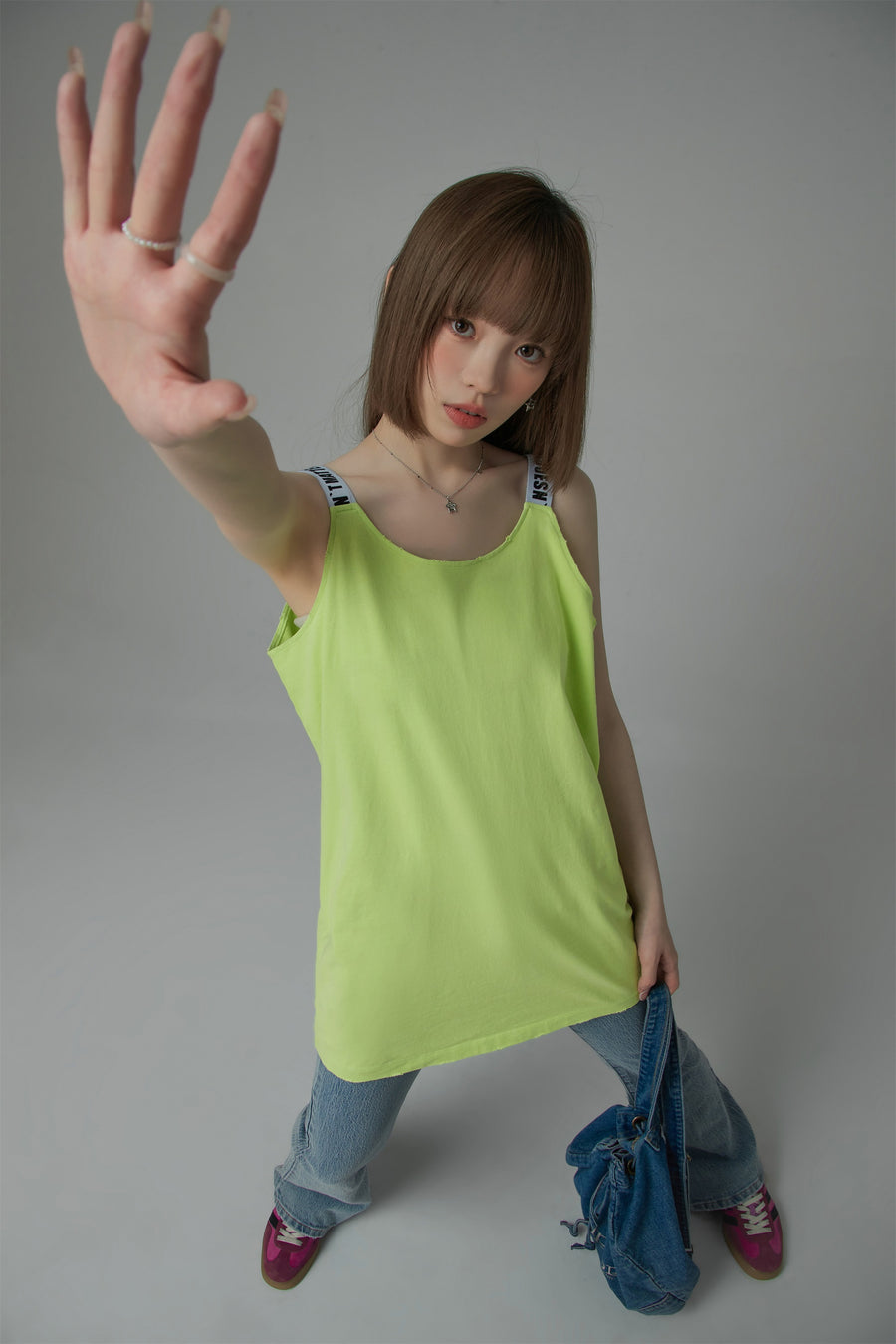 CHUU Size Doesnt Matter Straps Loose Fit Sleeveless Top