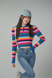 A Dose Of Happiness Rainbow Stripe Knit Top