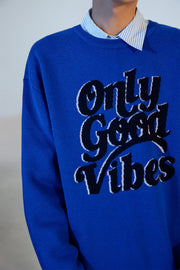 Noe Only Good Vibes Loose Fit Knit Sweater