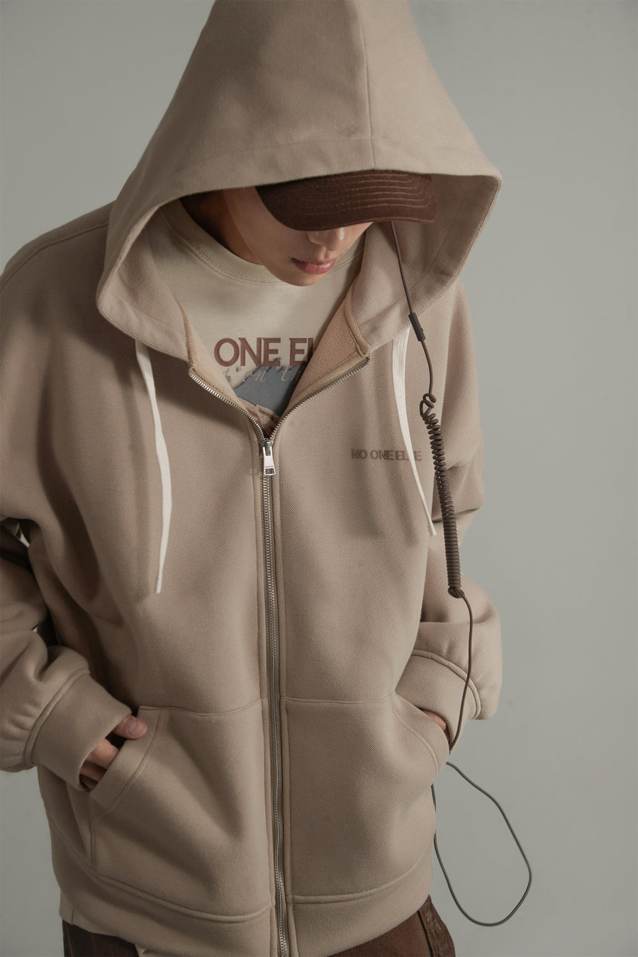 CHUU Premium Boyfriend Zip-Up Hoodie Cardigan