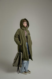 Oversized Long Hoodie Quilted Coat