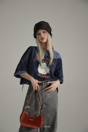 Say Peace Bird Loose Fit Cropped Sweatshirt