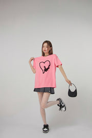 Chuu Lace Heart Loosefit T-Shirt