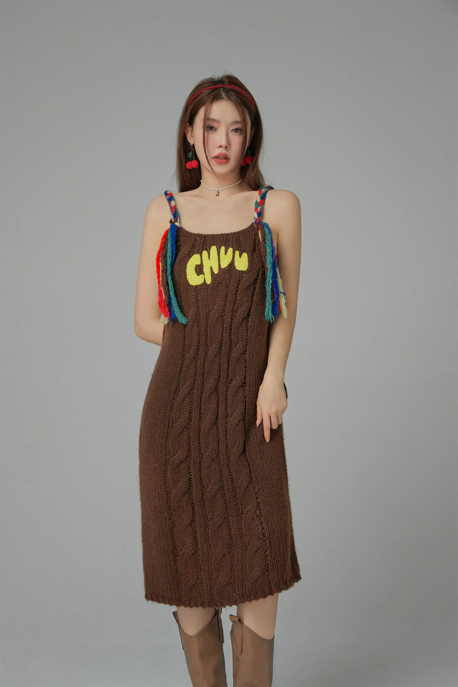 CHUU Chuu Baby Ribbed Knit Maxi Dress