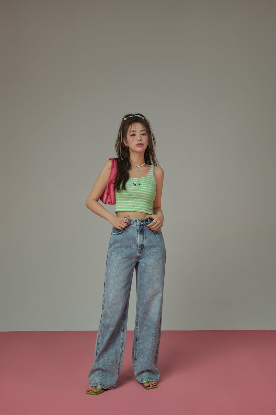 CHUU Words High Waisted Denim Jeans