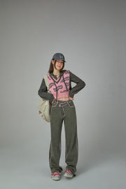 Trendsetter Wide Multi-Pocket Denim Asymmetrical Pants