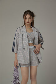 Vintage Check Color Blazer Jacket