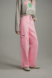 Side Strap Straight Wide Pants