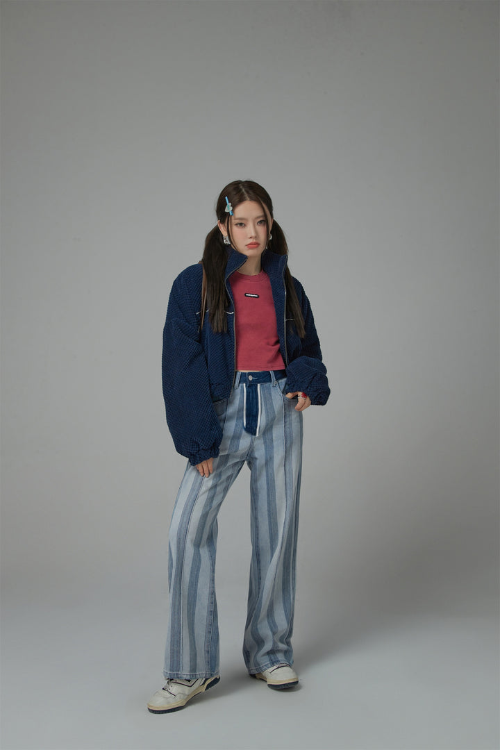 It Went Just Like This Ribbed Color Block Jeans