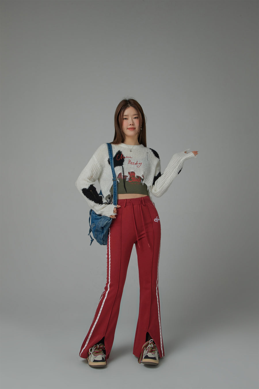 CHUU Slit Bootcut Sweat Pants