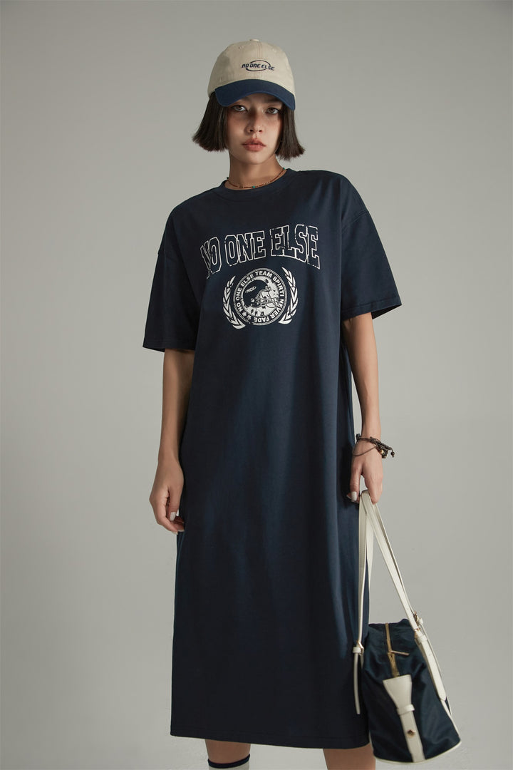 Noe Baisc Cotton Short Sleeve Long Dress