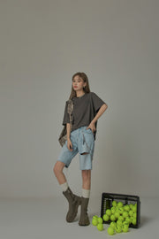 Distressed Denim Shorts