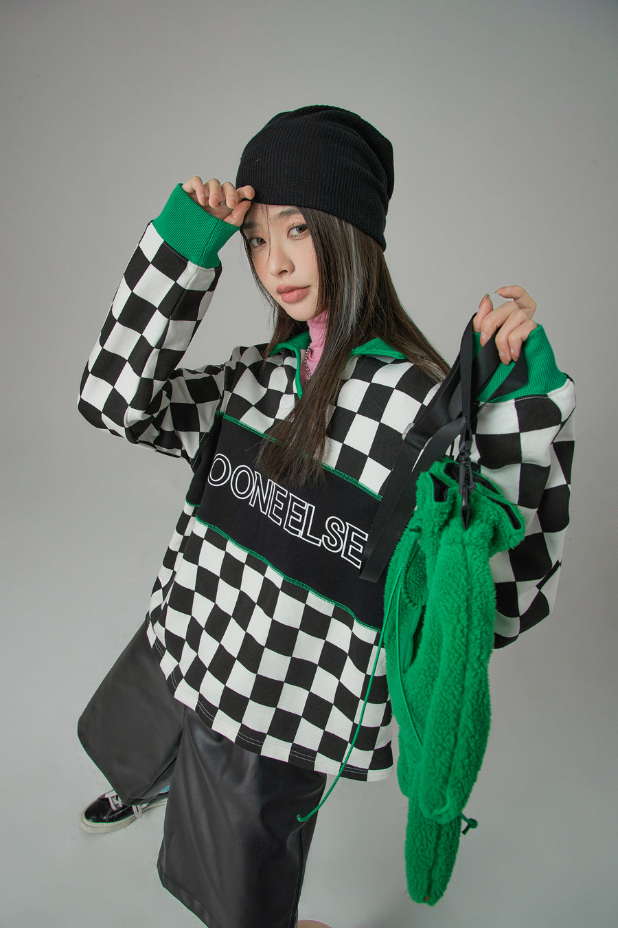 CHUU What You Asked For Checkered Sweatshirt