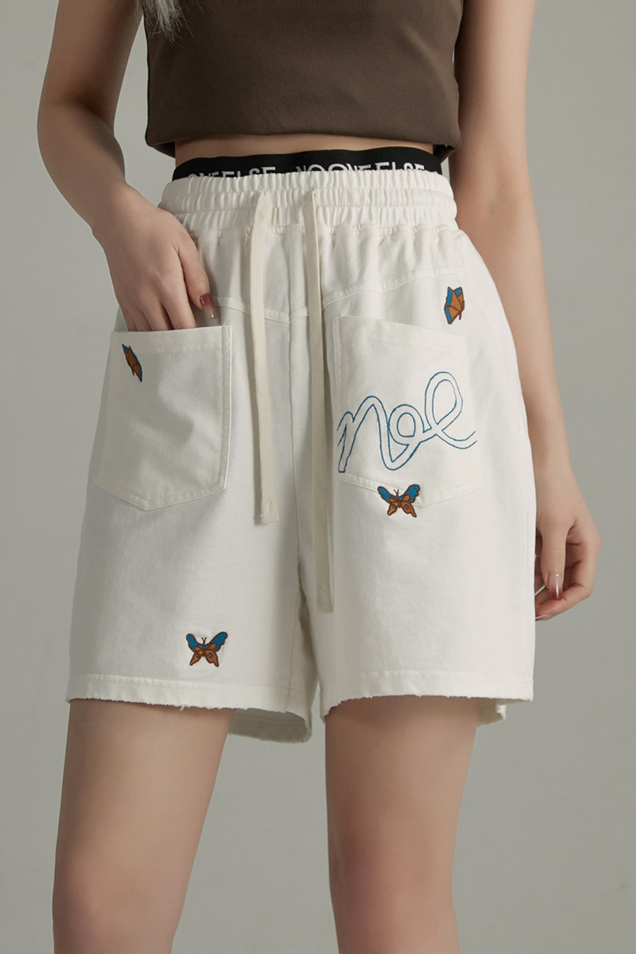 CHUU Banded Butterfly Pocket Shorts