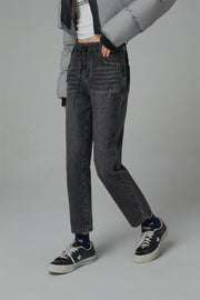 Getting Little Nervous High Waist Slim Denim Pants