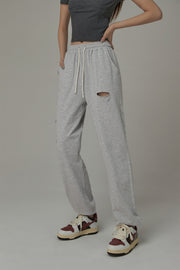 Distressed String Jogger Sweatpants