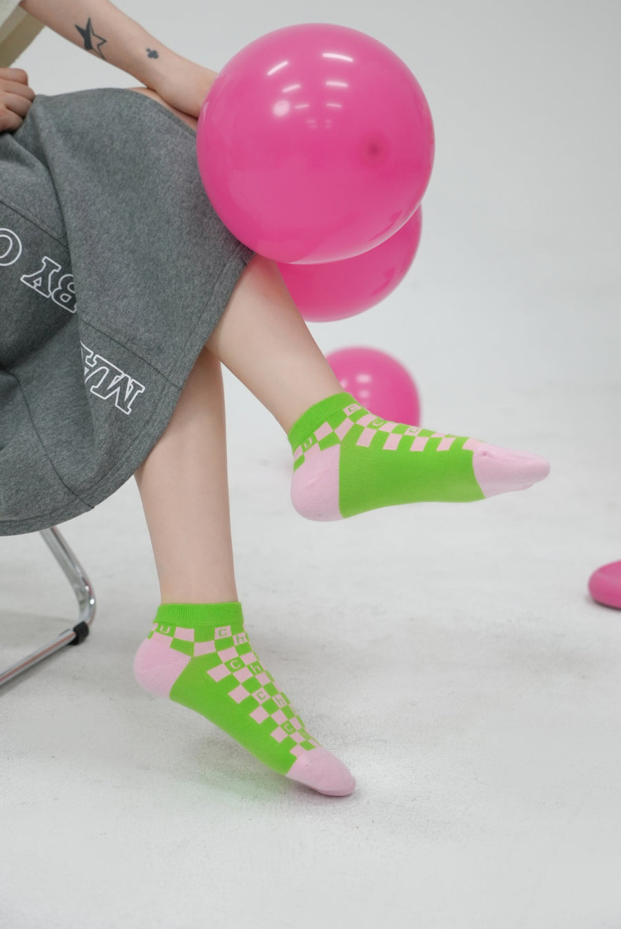 CHUU Checkerboard Fake Socks