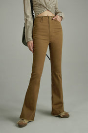 High Waist Bootcut Slim Pants