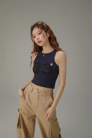 Star Number Slim Sleeveless Top