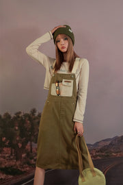 Noe Front Pocket Overall Dress